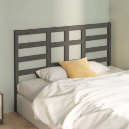 Berkfield Home Bed Headboard Grey 166x4x104 cm Solid Wood Pine - Size: 166 x 4 x 104 cm - thumbnail 3