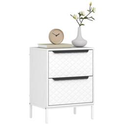 HOMCOM Chest of Drawers, 2 Fabric Drawer Dresser, Aluminium Handles in White - Size: Small - thumbnail 2