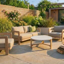 Royalcraft EVORA 4-Seater Wood Lounging Set with Coffee Table in Beige - thumbnail 2