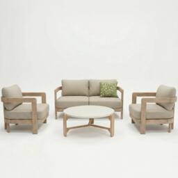 Royalcraft EVORA 4-Seater Wood Lounging Set with Coffee Table in Beige - thumbnail 3