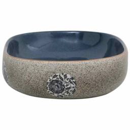 Berkfield Home Countertop Basin Sand & Blue Oval 59x40x14 cm Ceramic - Size: 59 x 40 x 14 cm - thumbnail 5