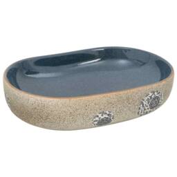 Berkfield Home Countertop Basin Sand & Blue Oval 59x40x14 cm Ceramic - Size: 59 x 40 x 14 cm