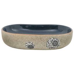 Berkfield Home Countertop Basin Sand & Blue Oval 59x40x14 cm Ceramic - Size: 59 x 40 x 14 cm - thumbnail 3