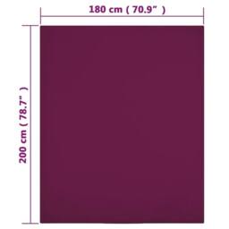 Berkfield Home Jersey Fitted Sheets 2 pcs Bordeaux 180x200 cm Cotton in Burgundy - thumbnail 4