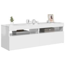 Berkfield Home TV Cabinet with LED Lights High Gloss White 120x35x40 cm - Size: 120 x 35 x 40 cm - thumbnail 6