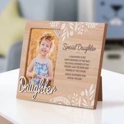 History & Heraldry Personalised Kids Wooden Picture Frame - Daughter in Brown - thumbnail 2