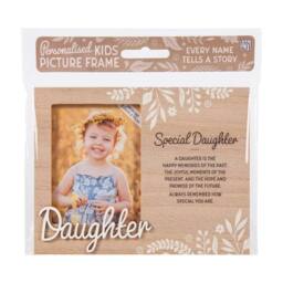 History & Heraldry Personalised Kids Wooden Picture Frame - Daughter in Brown - thumbnail 1