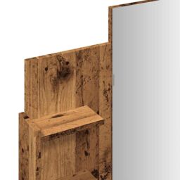 Berkfield Home Dressing Table with Mirror Old Wood 96x39x142 cm in Brown - Size: 96 x 39 x 142 cm - thumbnail 8