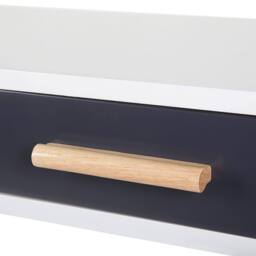 Wyld and Coco Compact White Desk 120x45 cm - 2 Drawers and Shelf Oak Legs - thumbnail 8