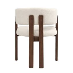 ModernLuxe Solid wood dining chair set with curved backrest & upholstery in Walnut - Size: 2 Pack - thumbnail 9