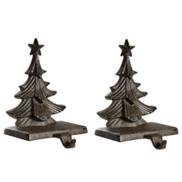 Dibor Set of 2 Christmas 3D Tree Christmas Stocking Holders in Brown - Size: 2 Pack - thumbnail 2