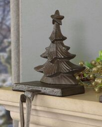Dibor Set of 2 Christmas 3D Tree Christmas Stocking Holders in Brown - Size: 2 Pack - thumbnail 3