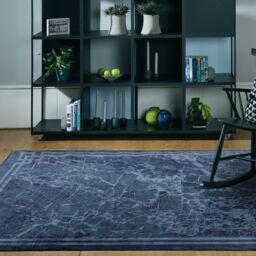 The Rug Shop UK Blue Polyester Luxurious Easy To Clean Cotton Backing Rug - Size: 200 cm x 290 cm - thumbnail 1