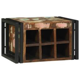 Berkfield Home Stylish Wine Rack 46x35x27.5 cm Solid Wood Reclaimed in Brown - thumbnail 3
