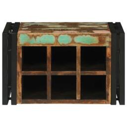 Berkfield Home Stylish Wine Rack 46x35x27.5 cm Solid Wood Reclaimed in Brown - thumbnail 4