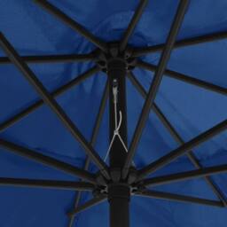 Berkfield Home Garden Parasol with Metal Pole 390 cm Azure Blue - thumbnail 5