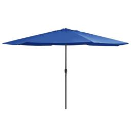 Berkfield Home Garden Parasol with Metal Pole 390 cm Azure Blue - thumbnail 2