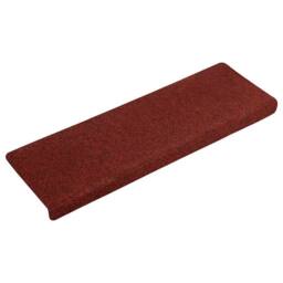Berkfield Home Stair Mats 15 pcs Needle Punch 65x21x4 cm Red - Size: Medium - thumbnail 3