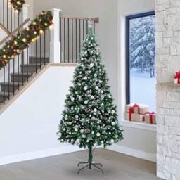 Berkfield Home Artificial Christmas Tree with 300 LEDs with Stand Green 240 cm