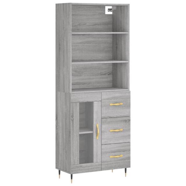 Berkfield Home Highboard Grey Sonoma 69.5x34x180 cm Engineered Wood - image 1