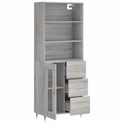 Berkfield Home Highboard Grey Sonoma 69.5x34x180 cm Engineered Wood - thumbnail 4