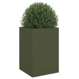 Berkfield Home Planter Olive Green 52x48x75 cm Steel - Size: 52 x 48 x 75 cm - thumbnail 4