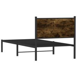 Berkfield Home Metal Bed Frame without Mattress Smoked Oak 80x200 cm in Brown - thumbnail 7
