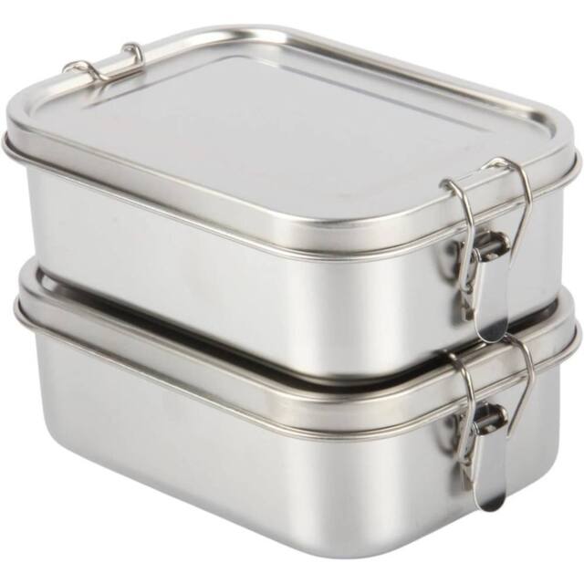 KORVIXA 2PCS Stainless Steel Bento Lunch Box 750ml in Silver - Size: 500mm - image 1