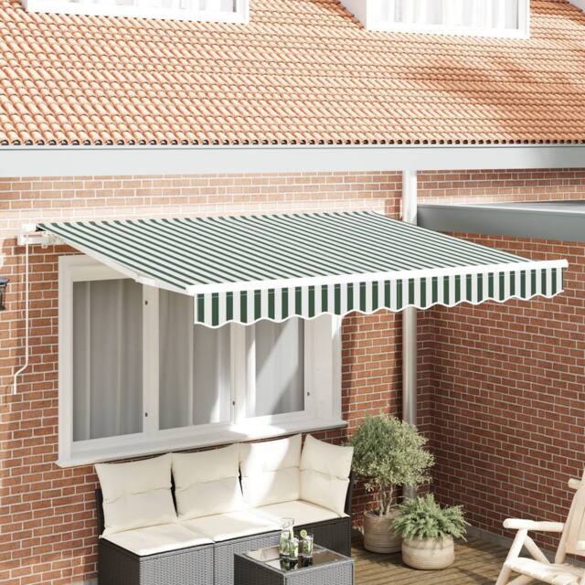 Berkfield Home Awning Replacement Fabric for 3x2.5 m Frame Green & White - image 1