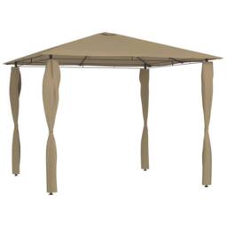 Berkfield Home Gazebo with Post Covers 3x3x2.6 m Taupe 160 g/m ² in Beige - thumbnail 2