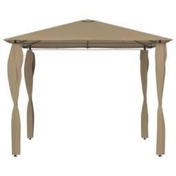 Berkfield Home Gazebo with Post Covers 3x3x2.6 m Taupe 160 g/m ² in Beige - thumbnail 3