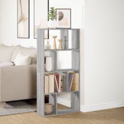 Berkfield Home Bookcase Grey Sonoma 60x20x120 cm Engineered Wood - Size: 60 x 20 x 120 cm - thumbnail 4
