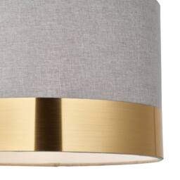 First Choice Lighting Amara - Grey 30cm Easy Fit Pendant Shade with Gold Band - thumbnail 3