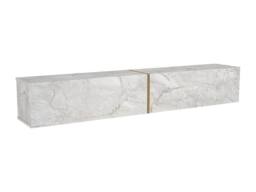 Vente-unique Wall-Mounted TV Unit With 2 Doors - White Marble Effect - DINOMA - thumbnail 5