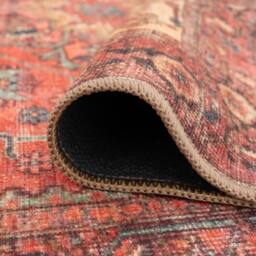 Kukoon Gold Coral Distressed Persian Style Soft Pile Living Room Area Rug Mat in Terracotta - Size: 60 cm x 240 cm - thumbnail 6
