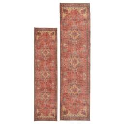 Kukoon Gold Coral Distressed Persian Style Soft Pile Living Room Area Rug Mat in Terracotta - Size: 60 cm x 240 cm - thumbnail 4