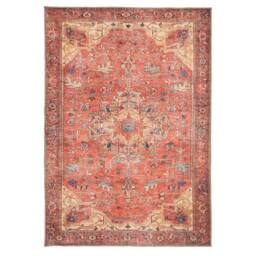 Kukoon Gold Coral Distressed Persian Style Soft Pile Living Room Area Rug Mat in Terracotta - Size: 60 cm x 240 cm