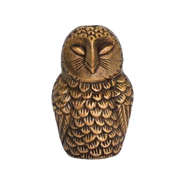 Lemon Pavilion Furniture and Decor Cast Aluminium Owl Candle Holder - L8.5 x W7.5 x H14.5 cm in Brown - image 1