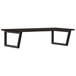 Berkfield Home Basin Shelf Wall Mounted Steel & Solid Wood Oak in Brown - thumbnail 2