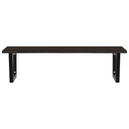 Berkfield Home Basin Shelf Wall Mounted Steel & Solid Wood Oak in Brown - thumbnail 4