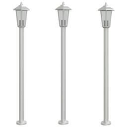 Berkfield Home Outdoor Floor Lamps 3pcs Silver 120 cm Stainless Steel - thumbnail 2