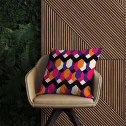 Warren Reed - Designer Coloured Abstract Pattern Outdoor Cushion in Red - Size: 45 cm x 45 cm - thumbnail 2