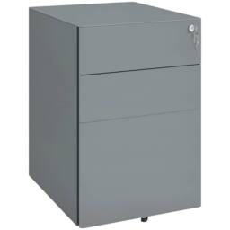 ERGOVEXA Lockable Cabinet, Steel Office Drawer Unit, Grey - thumbnail 4