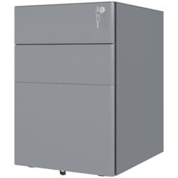 ERGOVEXA Lockable Cabinet, Steel Office Drawer Unit, Grey - thumbnail 5