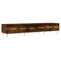 Berkfield Home TV Cabinet Smoked Oak 150x36x30 cm Engineered Wood in Brown - Size: 150 x 36 x 30 cm - thumbnail 3