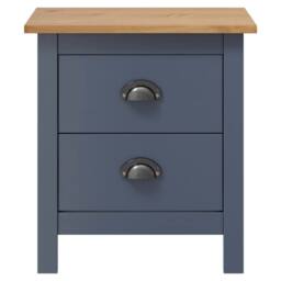 Berkfield Home Bedside Cabinet Hill Grey 46x35x49.5 cm Solid Pine Wood in Dark Navy