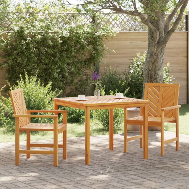 Berkfield Home 3 Piece Garden Dining Set Solid Wood Acacia in Brown - image 1