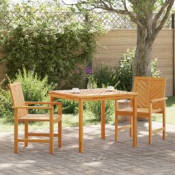 Berkfield Home 3 Piece Garden Dining Set Solid Wood Acacia in Brown - thumbnail 1