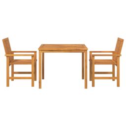 Berkfield Home 3 Piece Garden Dining Set Solid Wood Acacia in Brown - thumbnail 7
