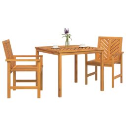 Berkfield Home 3 Piece Garden Dining Set Solid Wood Acacia in Brown - thumbnail 3